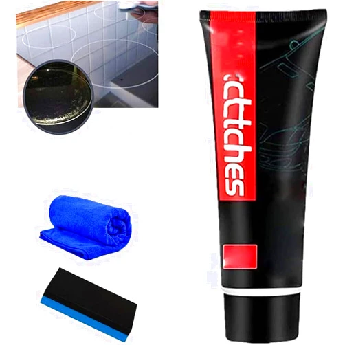 Brilliaire Scratch Free Stove Top Scratch Remover,Cooktop Heavy Duty Cleaner and Polish,Multipurpose Cooktop Cleaner,Car Paint Scratch Repair,Glass Ceramic Stove Top Cleaner with Sponge (1)
