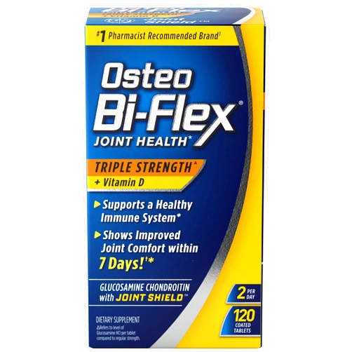 Osteo Bi-Flex Triple Strength with Vitamin D Glucosamine Chondroitin Joint Health Supplement, Coated Tablets, Red, 120 Count