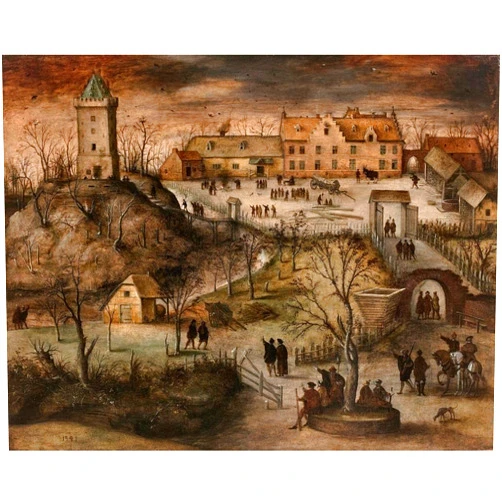 ArtDirect Fortress in a Winter Landscape 14x11 UnFramed Art Print Poster Ready for Framing by Lucas Gassel