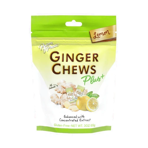 Prince of Peace Ginger Chew Plus+ with Lemon, 3 oz. Bag – Digestive Aid, Relief, Healthy Candy, Stomach Aid