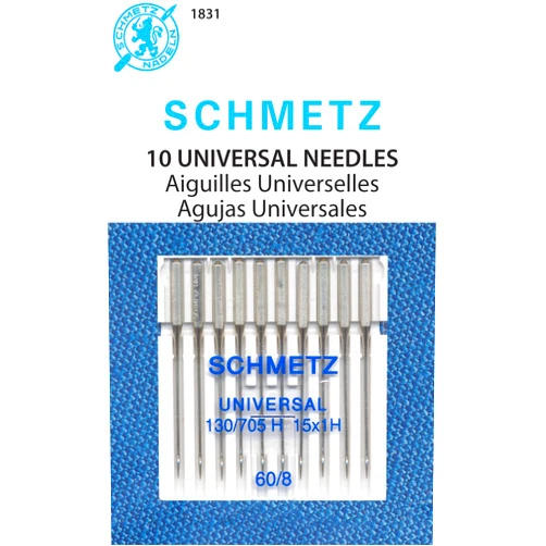 SCHMETZ Universal (130/705 H) Household Sewing Machine Needles - Carded - Size 60/8-10 Pack
