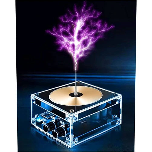 YOtat Bluetooth Music Tesla Coil Touchable Palm Lightning Arc Plasma Loudspeaker Wireless Transmission Experiment Model Desktop Science Kit