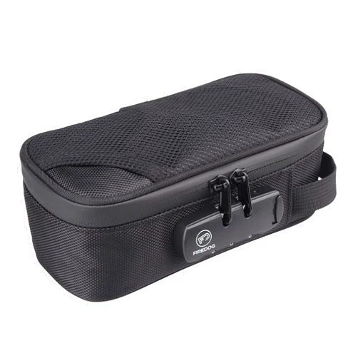 FIREDOG Smell Proof Bag with Lock, Carbon Lined Odor Proof Case Containers for Travel Storage (Black, 8x4x2.75 Inch)