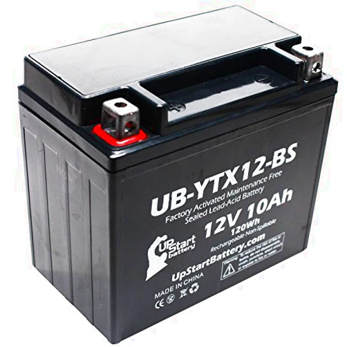 Upstart Battery YTX12-BS Battery Replacement (10Ah, 12v, Sealed) Factory Activated, Maintenance Free Battery Compatible with - 2006 Kawasaki Ninja 650R, 2007 Kawasaki Ninja 650R, 2009 Kawasaki Ninja 650R