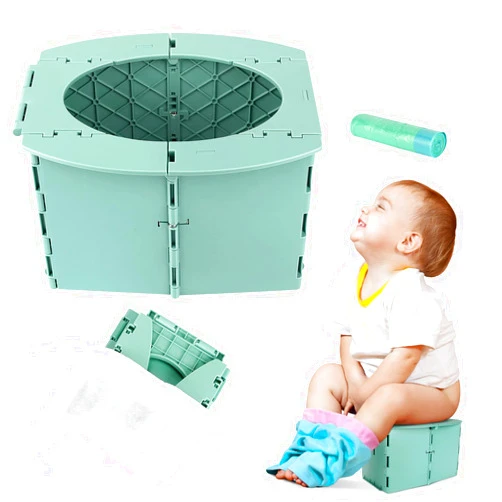LEFUYAN Travel Potty for Kids, Reusable Portable Folding Potty for Toddler, Foldable Toilet for Outdoor Camping, Toddler Potty Seat (Green)