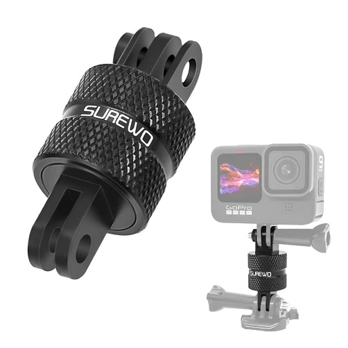 SKEZN Aluminum 360 Degree Rotation Camera Mount, Metal Bracket Adapter Compatible with GoPro Hero 13/12/11/10/9/8/7/(2018) Black, DJI, Sony and Other Action Cameras