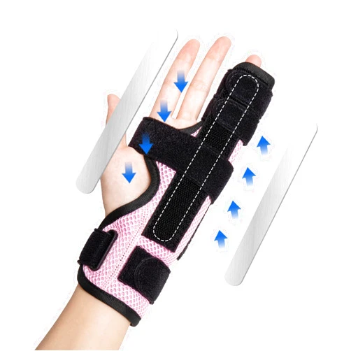 YiYame Pinky Finger Splint, Trigger Finger Splint Pinky Right & Left Hand, Ulnar Gutter Splint, Metacarpal Finger Splint Hand Brace for Boxer Finger, Dupuytren's Contracture, Arthritis, Pink, M