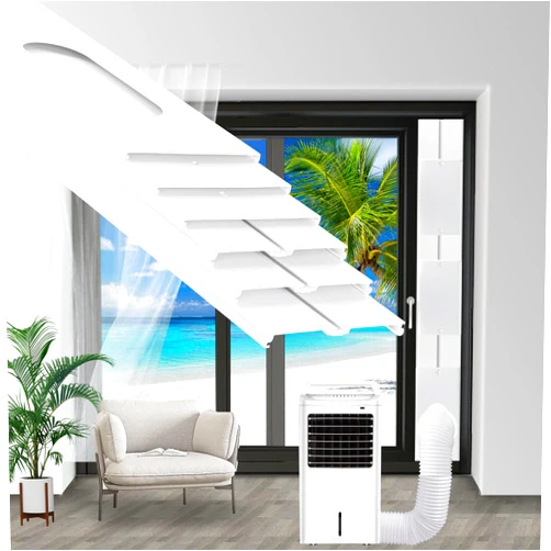 SunDiao Portable Sliding Door Air Conditioner Kit, Adjustable AC Sliding Door Vent Kit 16.9 Inches - 90 Inches, with 2pack 3m seal, Suit for 5.1''/13cm Exhaust Hose