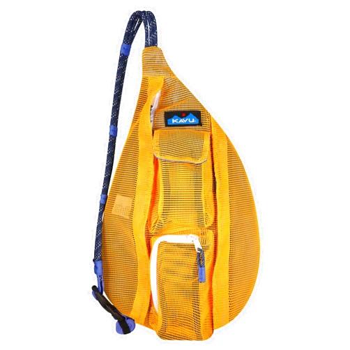 KAVU Mini Beach Rope Bag Mesh Crossbody Sling Backpack - Sunbeam