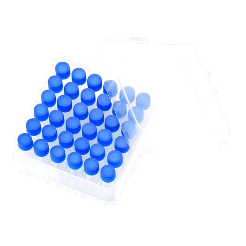 IXGNIJ 36PCS Cryo Tubes 5ml, Plastic Small vials with Screw caps Sample Tubes,PP Material ，with Silica Gel Gasket，Free from DNase, RNase, Human DNA