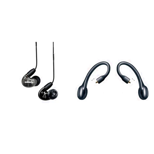 Shure AONIC 4 True Wireless Earbuds Bundle - Sound Isolating Earphones + RMCE-TW2 Bluetooth Adapter, Detailed Sound, Dual-Driver Hybrid, Secure In-Ear Fit, Durable Quality - Black