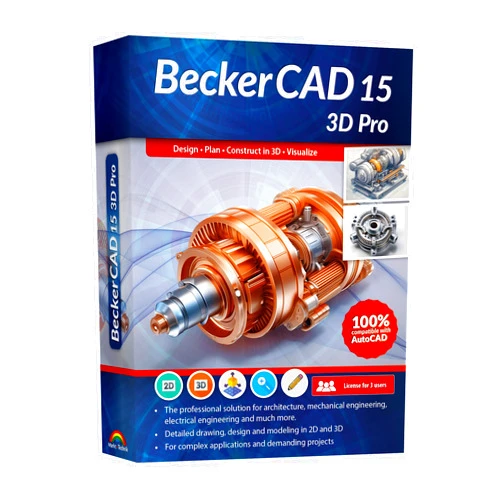 Markt + Technik BeckerCAD 15 3D PRO - for Printing, Home Design, Floor Plan, Architecture, Engineering, Electric and more software compatible with AutoCAD for Win 11, 10, 8