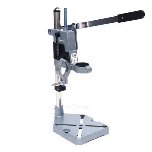 LOYALHEARTDY Drill Press Rotary Tool Workstation Stand, Adjustable Drill Press Stand for Drill Workbench Repair Tool Clamp, Universal Bench Clamp Support Tool, Double Hole + Adjustable Bench + Aluminum Base