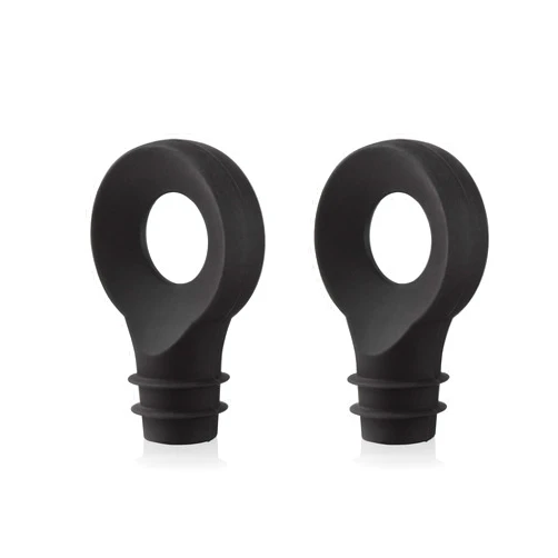 Vacu Vin Bottle Stoppers – Set of 2 Silicone Wine Stoppers– Seal to stop wine from spilling – Easy Removal Design – Dishwasher Safe
