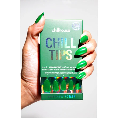 Chillhouse Chill Tips | Emerald Tower (Almond), Press-On Nail