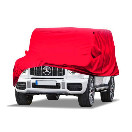 DEUTSCHMOTOR W463 red heavy duty waterproof outdoor car cover storage for G320 G500 G350 G63 G65 Rain Sun UV Protection with 4 tie down straps