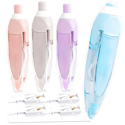 UOIXPUHUO 8Pcs Whiteout Tape Refillable, 4 Retractable White Out Correction Tape and 4 Replacement White Out Tape Refill, Aesthetic Writing Stationary Supplies for School Office Student Kids