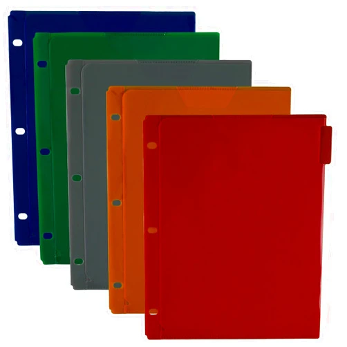 Five Star Binder Dividers, Flex, NoteProtector, 5 Tabs, Red, Cobalt Blue, Bright Orange, Grey, Green, 5 Pack (34006)