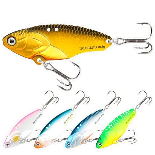 TRUSCEND Two-Way Spinning Spoons System Fishing Spinners for Jigging, Well-Made Rooster Tail Fishing Lures with Flash Copper Body and Blade, Freshwater Crappie Jigs, Blade Bait for Bass Walleye Trout
