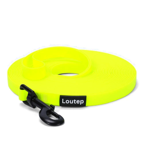 Loutep Biothane Long Line Dog Leash 5ft, 10ft, 16ft, 30ft, 50ft PVC Recall Waterproof Dog Leash Beach Swimming Tracking Training Dogs Lead for Pet, Medium and Large Dogs