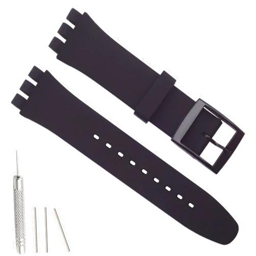 Hijiawee Silicone Band for Swatch 17mm 19mm 20mm, Replacement Waterproof Wristband Watch Strap for Swatch 20mm/19mm/17mm for Women Men