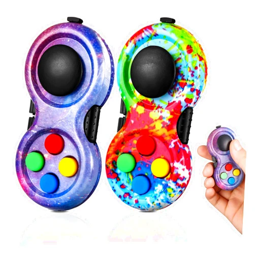 HEQU 2 Pcs Fidget Controller Pad,Portable Stress Reducer Game Pad Hand Fidget Pad for Release Stress and Anxiety
