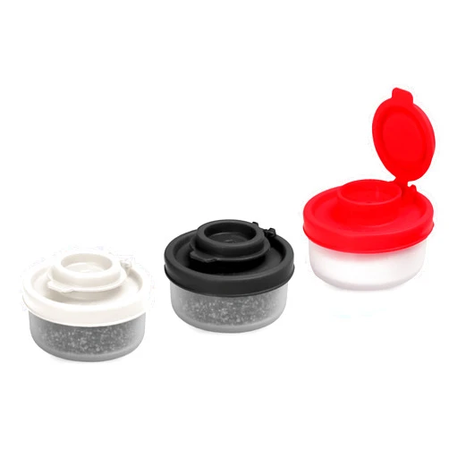 SIGNORA WARE SIGNORAWARE Salt and Pepper Shakers Moisture Proof Mini Salt Shaker to go Camping Picnic Outdoors Kitchen Lunch Boxes Travel Spice Set Clear with colored lids Plastic Airtight Dispenser (Small,3 pack)