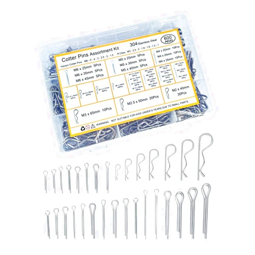Generic 600 Pcs Cotter Pins Assortment Kit - 31 Sizes Hardware Pins Set 304 Stainless Steel Hitch Pin Clip Small Carter Pins Used for Automotive, Trailer Hitch,Lawn Mower