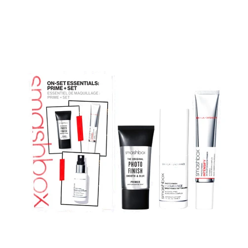 Smashbox On-Set Essentials: Prime + Set Makeup | Trio of Essentials Gift Set Including Primers + Setting Spray for On The Go