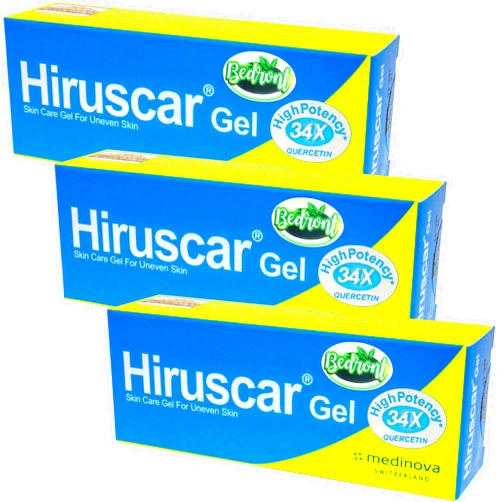 Bedront 3 Pcs. (3 x 25 Grams) of Hiruscar Gel for Uneven Skin, Scar and Keloid Care
