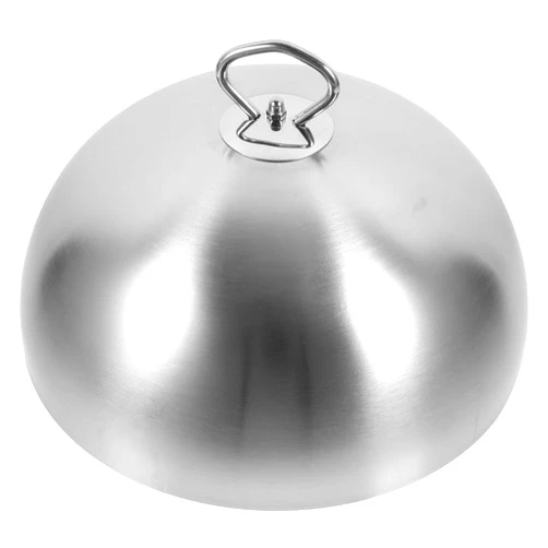 HEMOTON Cheese Melting Dome Stainless Steel Steam Basting Cover Heavy Duty Anti Oil Splashing Food Cover Dish Lid for Griddle Grill Restaurant Home 24cm