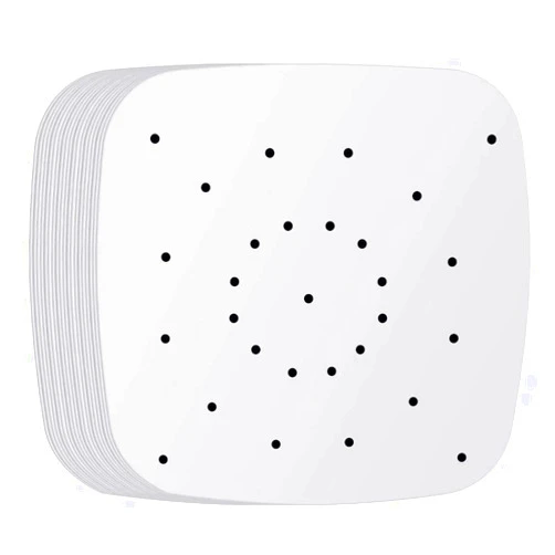 DNSSY 200pcs 8.5inch Square Perforated Parchment Paper Sheets, Premium Nonstick Bamboo Steamer Liner for Air Fryers, Steaming Basket, Oven, Baking, Cooking