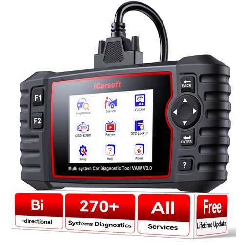 iCarsoft VAWS V3.0 2025 Bidirectional Scan Tool for VW, Audi, Bentley, Bugatti, Seat, Man LD, Skoda and etc, 40 Special Services Full Systems OBD2 Diagnostic Scanner ECU Coding in-Depth Code Reader