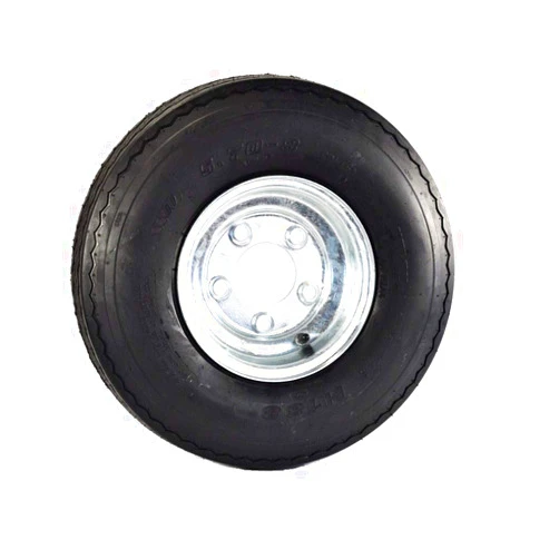 eCustomrim Trailer Tire On Rim 5.70-8 570-8 5.70X8 8 in. LRB 5 Lug Bolt Wheel Galvanized - 2 Year Warranty w/Free Roadside