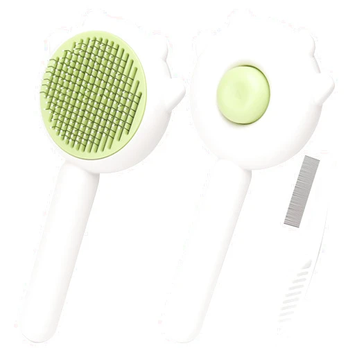 Nopisen Pet Hair Cleaner Brush，Cat Brush with Release Button，Cat Grooming Long Short Cats Dogs Massage Brushes，Cat for Shedding Dandruff Comb (White)