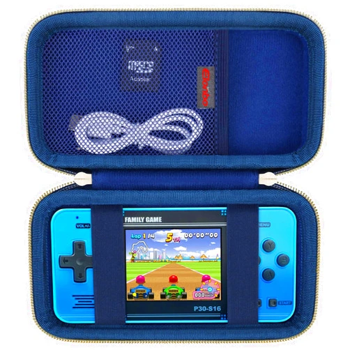Elonbo Carrying Case for WELLST·G/ TaddToy/ Beijue/ Family Pocket/ CCTU/ X-JOYKIDS/ GREENCREEK/ Beico/ KAVOYI/ GuaiyeyeAP/ TEBIYOU Handheld Game Console, Portable Electronic Gaming Player Bag, Blue