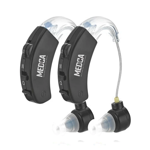 MEDca Behind The Ear Sound Amplifier - BTE Hearing Ear Amplification Device and Digital Hearing Aids for Seniors PSAD for The Hard of Hearing, Noise Reducing, Black, by MEDca