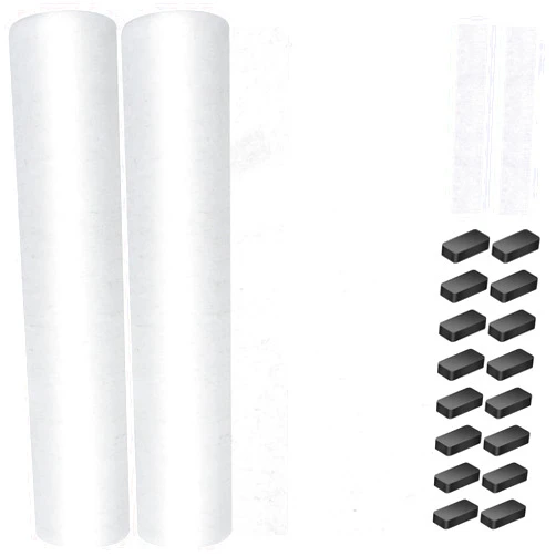 Elesunory 2 Rolls Range Hood Filters, Nonwoven Fabric Range Hood Replacement Filter with Adhesive Strips and Magnetic Block, Anti Oil Filter Paper for Kitchen（10 m Per Roll, White)