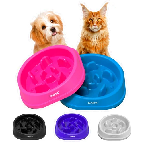 YINEYA 2Pcs Slow Feeder Dog Bowls Small Size Dog, Anti-Choking Dog Slow Feeder Bowl, Slow Feeder Cat Bowl, Cat Food Bowl Slow Feeder, Small Dog Bowls Slow Feeder, Cat Supplies for Puppies and Cats
