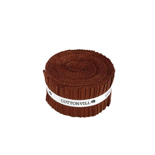 COTTONVILL 30COUNT Cotton Solid Quilting Fabric (2.5inch Strip, 08-French Roast)
