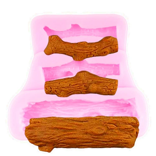QDMOLDS Tree Trunk Silicone Molds Woodland Stump Fondant Mold For Sugarcraft Cake Decoration Chocolate Cupcake Topper Candy Polymer Clay Gum Paste
