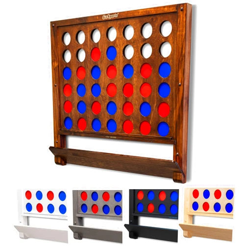 GoSports Wall Mounted Giant 4 in a Row - Jumbo Four in a Row with Coins - Choose Your Style