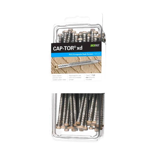 Starborn Industries Starborn Cap-Tor xd Screws for PVC & Composite Decking - 100 Count - Gray - Epoxy Coated Carbon Steel - #10 X 2