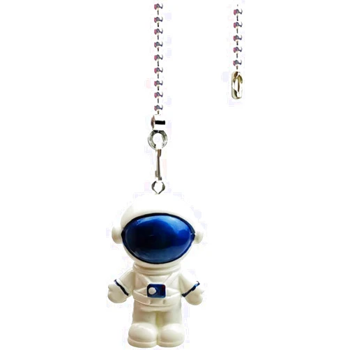 OMYZERO 12 inch Ceiling Fan Pull Chain Mini Blue Spaceman Charm Pendant Ceiling Fan Danglers Fan Pulls Chain Extender with Ball Chain Connector for Ceiling Fan Light Decoration
