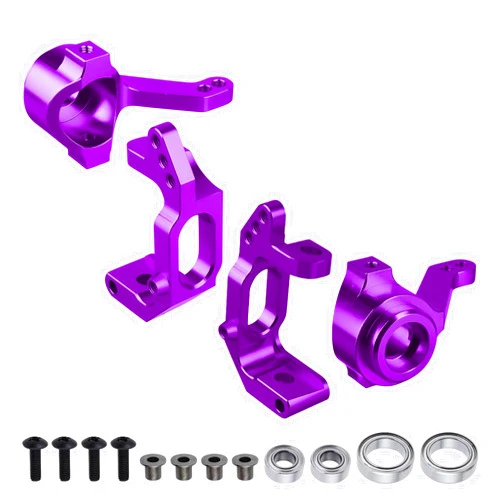 HobbyPark Aluminum Front C-hub Caster Blocks & Steering Knuckle for Volcano Epx/Pro RC 1/10 Monster Truck,Replacement of 102210 10221 (Purple)