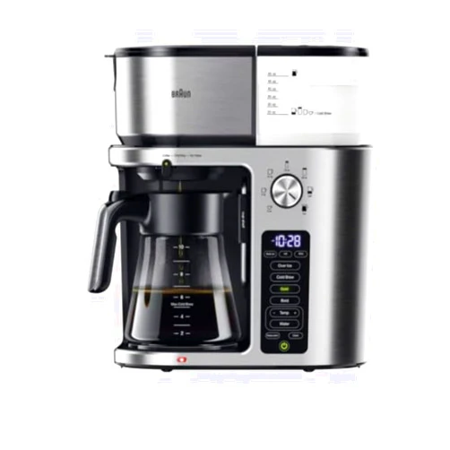 Braun MultiServe Plus 10- Cup Pod Free Drip Coffee Maker, 7 Brew Sizes/Hot & Cold Brew & Hot Water for Tea, KF9370SI