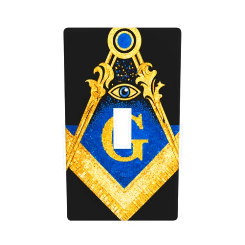 Retelly Masonic All-Seeing Eye Emblem Art Decorative Rocker Switch Wall Plate - Durable PC Material