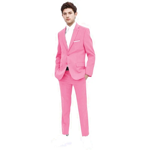 Lipoon Mens Suits 2 Piece Slim Fit Suit Set Solid Two Button Blazer Jacket Pants Classic Tuxedo Set