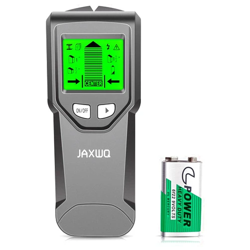 JAXWQ Stud Finder Wall Scanner - 5 in 1 Stud Finder Tool with Intelligent Microprocessor Chip and HD LCD Display, Stud Detector Beam Finders for the Center and Edge of Wood AC Wire Metal Studs Joist Pipe