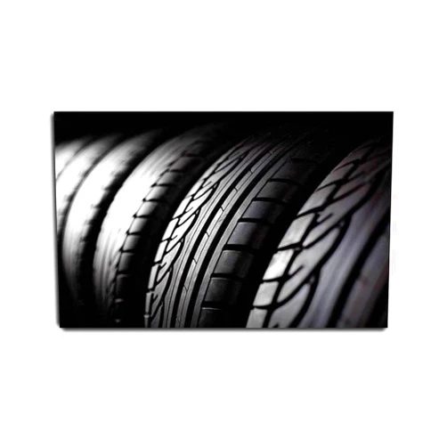 VIUBGCPS Canvas Print Pictures Wall Art Painting Row of New Black Tires with Different treads Framed & Stretched Posters Ready to Hang Home Decor Artworks - 20x32inch